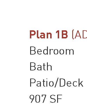 1 Bedroom Plan 1B